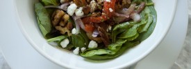 Spinach Salad with Warm Bacon Vinaigrette
