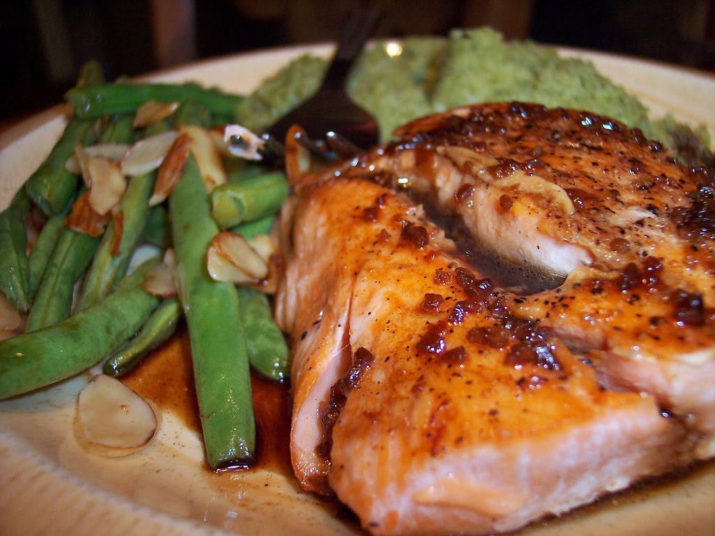 Salmon with OrangeBalsamic Glaze Knuckle Salad