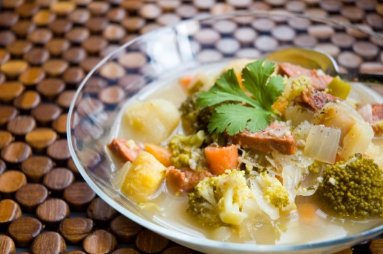 Masha's Latin vegetable soup... plus chorizo
