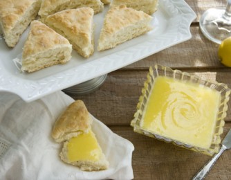Lemon curd and scones