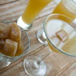 Chicken stock in liquid and solid form