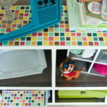The $10 shelf, decoupaged and outfitted