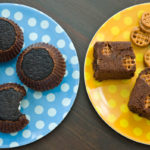 Oreo brownie cups and peanut butter pretzel brownie bars
