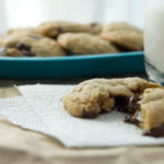 Warm peanut butter banana chocolate chunk cookies