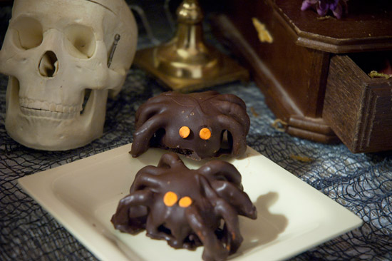 Add pretzel legs to make your OREO truffles into scary spiders.