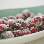 Boubon-infused sugared cranberries