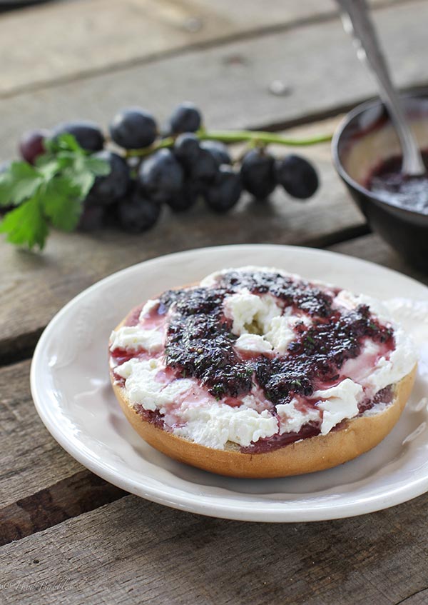 Munch Madness 2014: Bagel with Grape Cilantro Puree