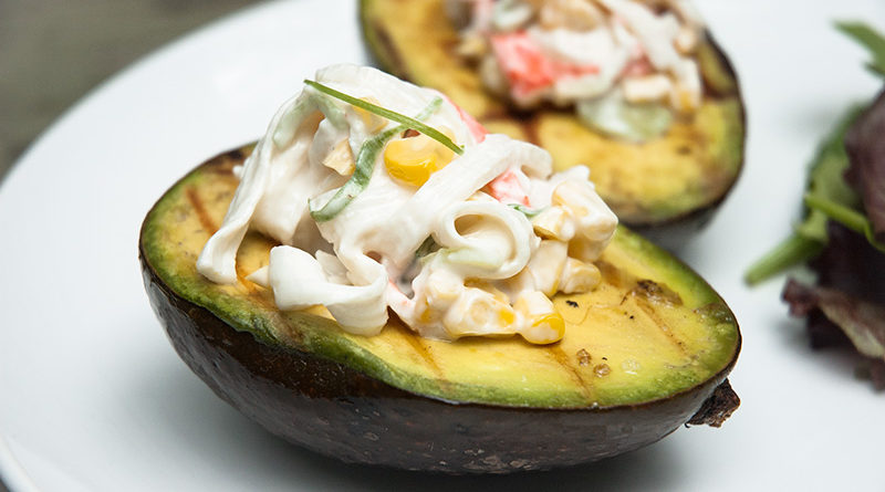 Grilled Avocados with Surimi Salad