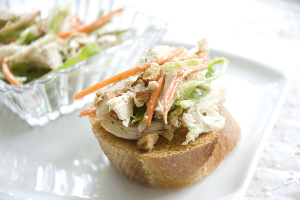 Healthy Chicken Salad on Toasted French Bread
