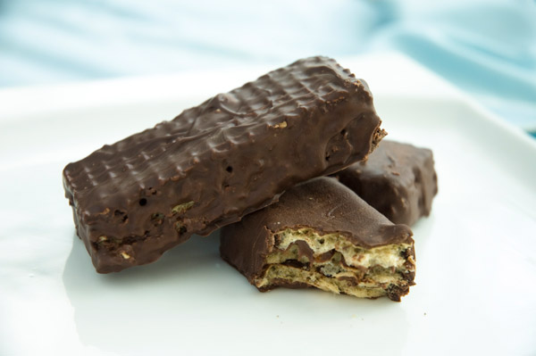 Chocolate-covered mocha cappuccino wafer sandwiches